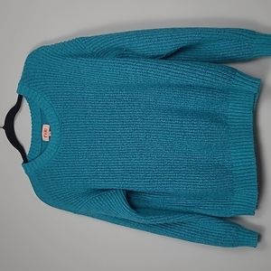 EVRI super soft crew neck knit turquoise plus size sweater